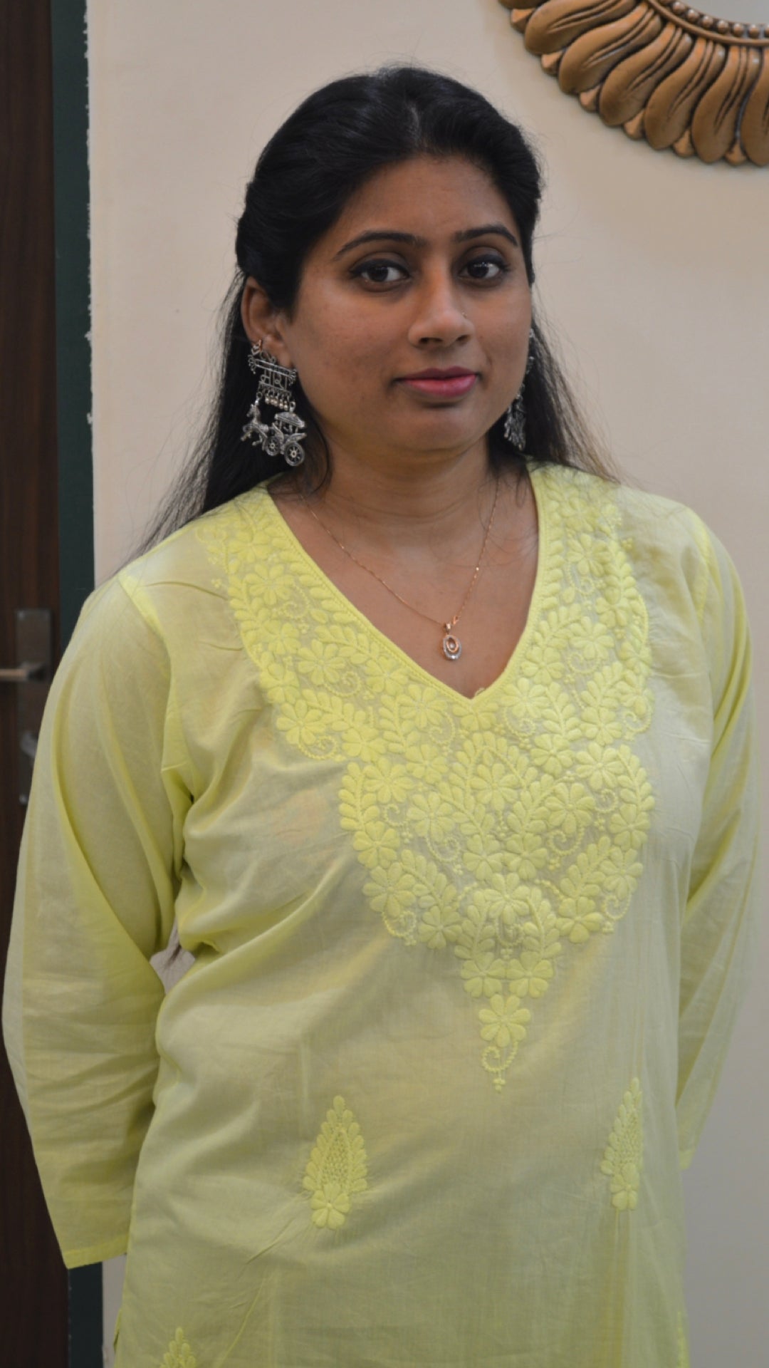 Heavy work on neck with Pure cotton fabric