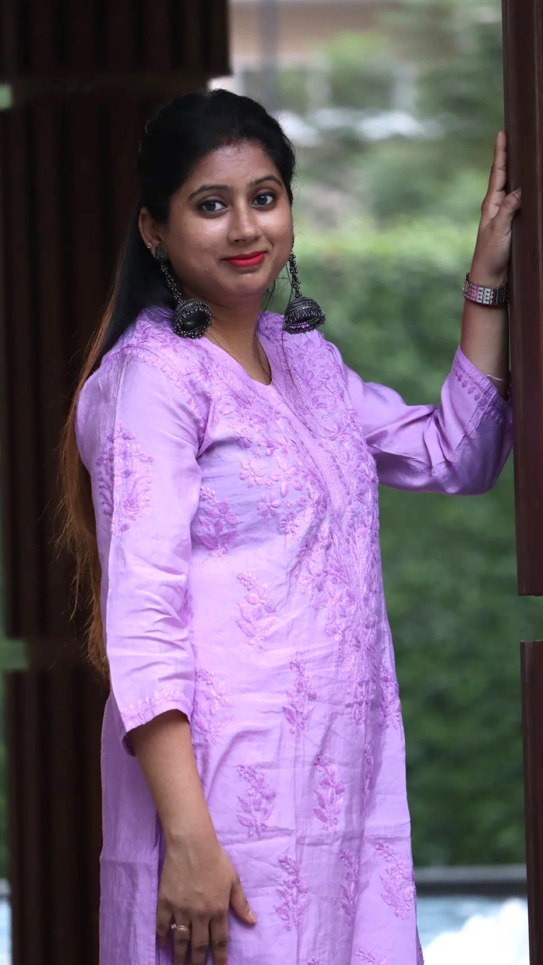 Chikankari Chanderi suit set with full Zari work