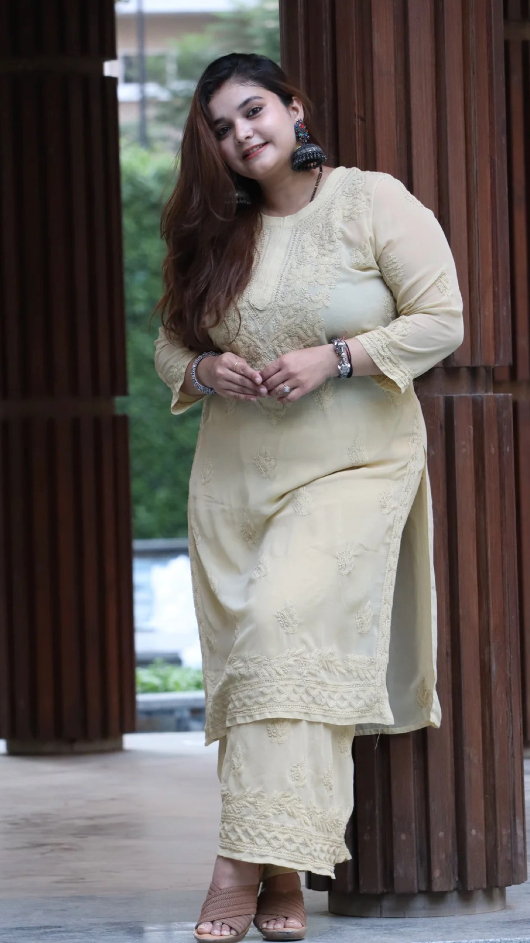 Chikankari Chiffon Transparent suit set with Zari work