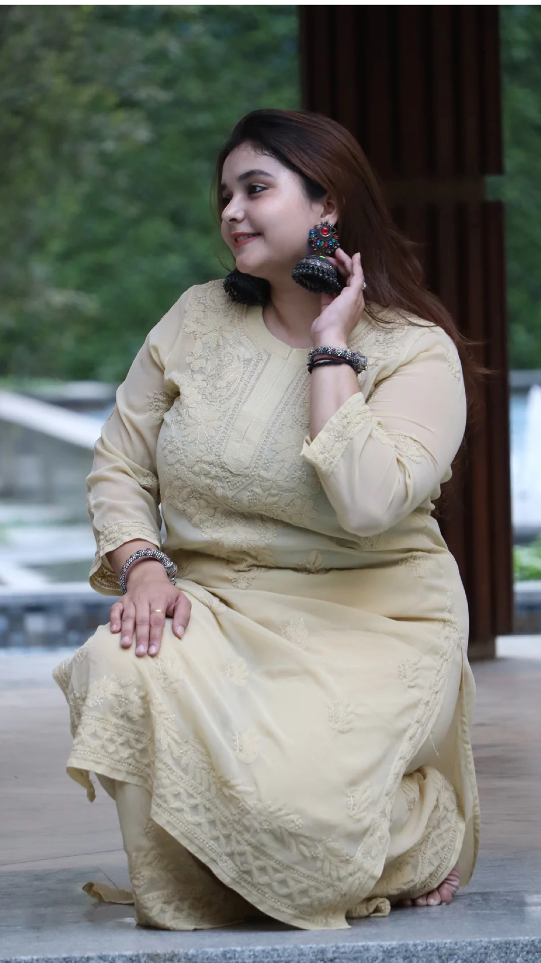 Chikankari Chiffon Transparent suit set with Zari work