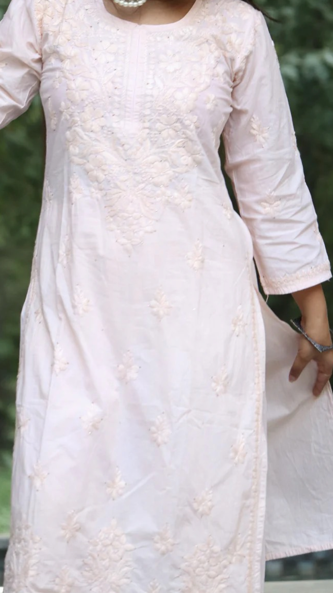 Chikankari suit set with Zari work