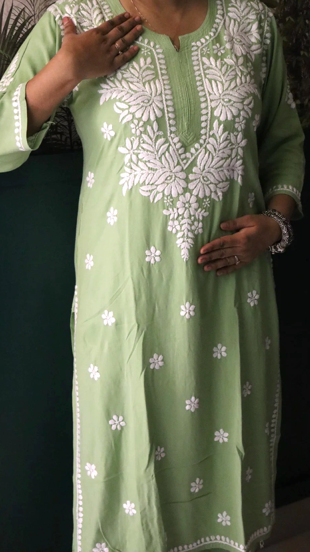 Chikankari suit set with Zari work
