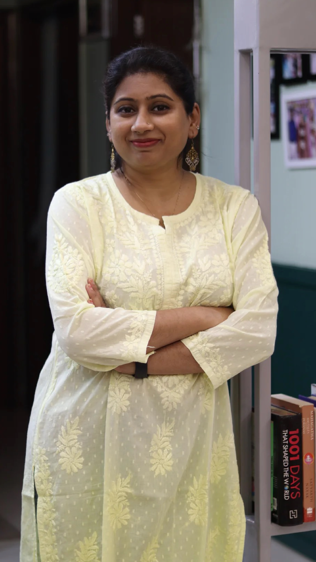 Kurti with full white embroidery