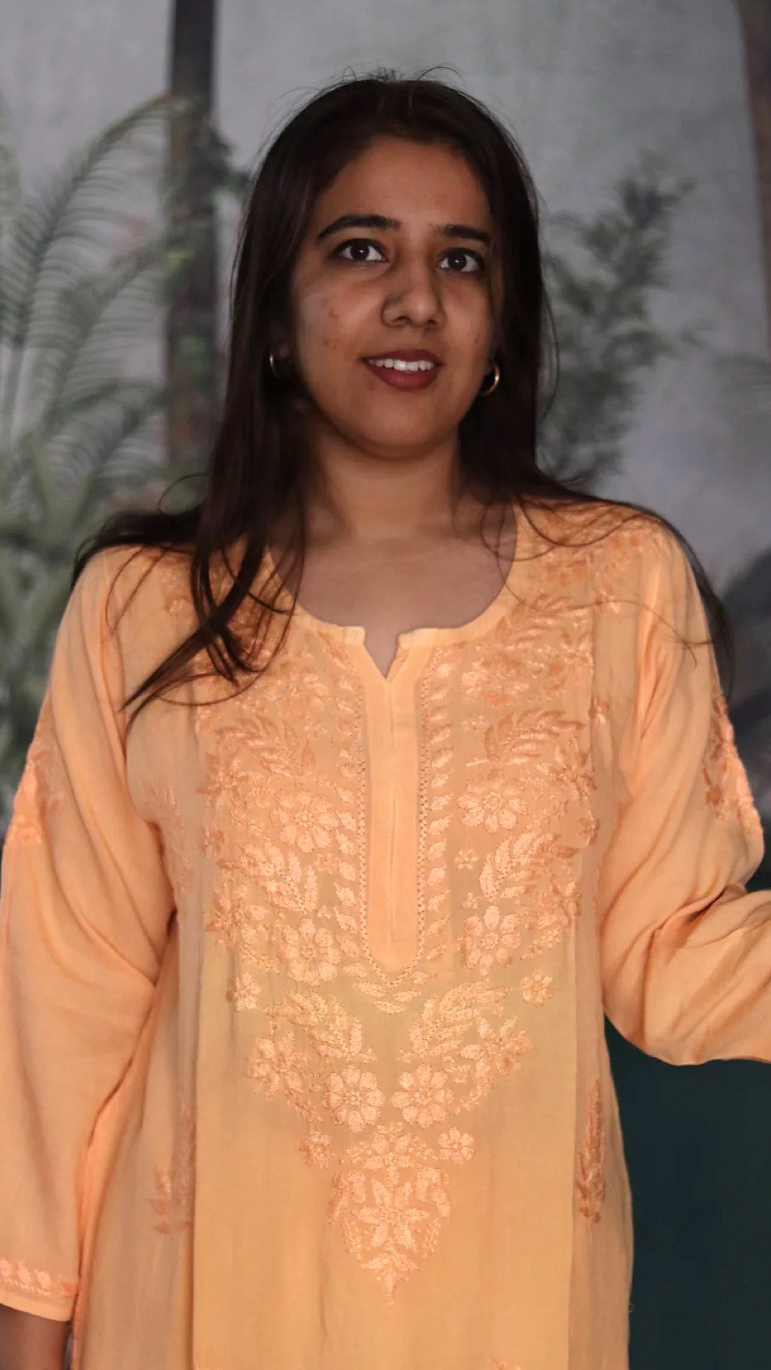 Kurti with full white embroidery